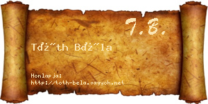 Tóth Béla névjegykártya
