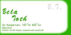 bela toth business card